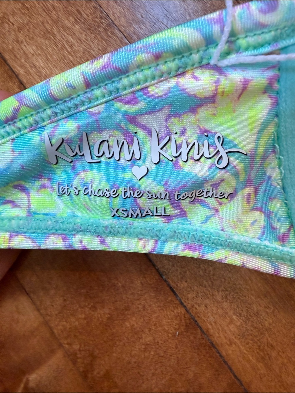 Kulani Kinis Pastel Floral Bikini Top - Mint, Yellow, Pink - Picture 2 of 2
